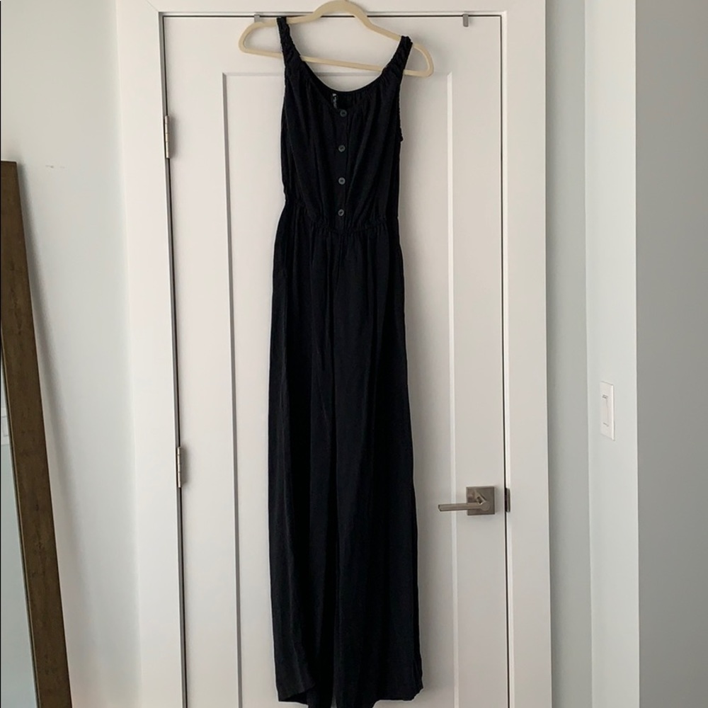 Zara wide leg jumpsuit with pockets and button top